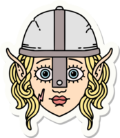 sticker of a elf fighter character face png