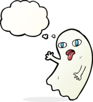 funny cartoon ghost with thought bubble png