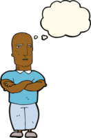 cartoon annoyed bald man with thought bubble png