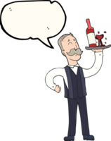 hand drawn speech bubble cartoon waiter png