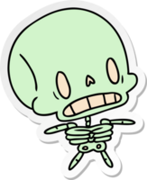 sticker cartoon illustration kawaii cute dead skeleton png