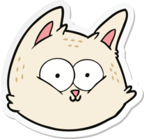 sticker of a cartoon cat face png