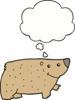 dessin animé ours avec bulle de pensée png