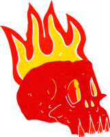 cartoon flaming skull png