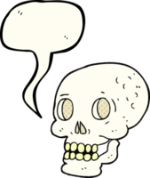 hand drawn comic book speech bubble cartoon halloween skull png