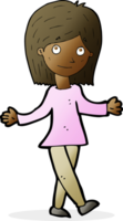 cartoon woman with no worries png