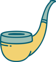 image emblématique de style tatouage d'une pipe de fumeur png