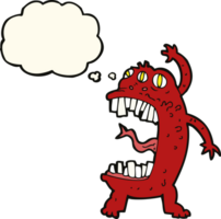 cartoon crazy monster with thought bubble png