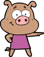 happy cartoon pig png