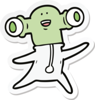 sticker of a friendly cartoon alien png