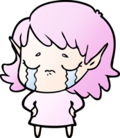 cartoon crying elf girl png