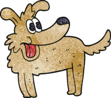 dessin animé doodle chien heureux png