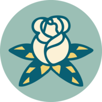 iconic tattoo style image of a single rose png