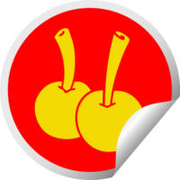 circulaire pellen sticker eigenzinnig tekenfilm kersen png