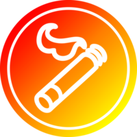 allumé cigarette circulaire icône avec chaud pente terminer png