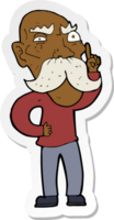 sticker of a cartoon annoyed old man png