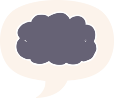 cartoon cloud with speech bubble in retro style png