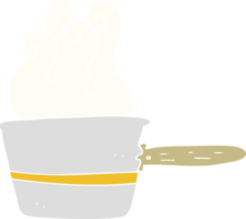 flat color illustration of saucepan cooking png