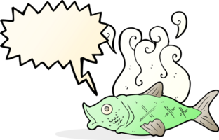 cartone animato puzzolente pesce con discorso bolla png