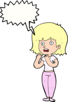 cartoon shocked woman with speech bubble png