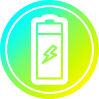 Batterie kreisförmig Symbol mit cool Gradient Fertig png