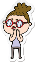 sticker of a cartoon annoyed woman png