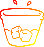warm gradient line drawing of a cartoon water and ice png