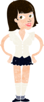 dessin animé, femme, à, mains hanches png