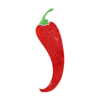 hand retro cartoon chili pepper png