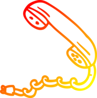 warm gradient line drawing of a cartoon phone handset png