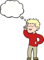 cartoon man with idea with thought bubble png