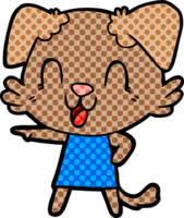 laughing cartoon dog in dress png