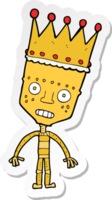 sticker van een tekenfilmrobot met kroon png