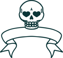tradizionale tatuaggio con bandiera di un' cranio png