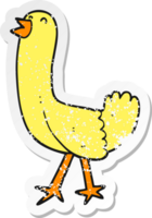 distressed sticker of a cartoon bird png