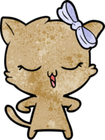 cartoon cat with bow on head png