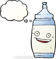 cartoon water bottle with thought bubble png