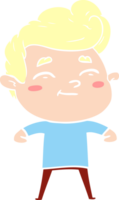 happy flat color style cartoon man png