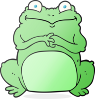 main tiré dessin animé marrant grenouille png
