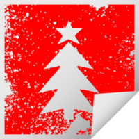 verontrust plein pellen sticker symbool van een Kerstmis boom png