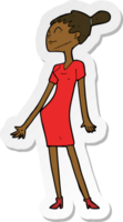 Aufkleber einer Cartoon-Frau im Kleid png