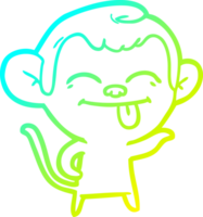 frio gradiente linha desenhando do uma engraçado desenho animado macaco png