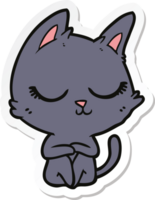 sticker of a calm cartoon cat png