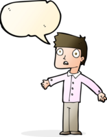 cartoon shocked man with speech bubble png