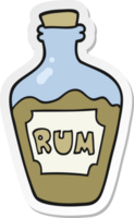 autocollant d'une bouteille de rhum de dessin animé png