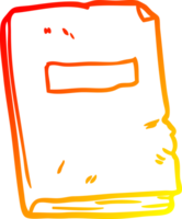 warm gradient line drawing of a battered old notebook png