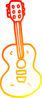 warm gradient line drawing of a cartoon old guitar png