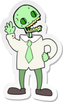 sticker of a cartoon zombie businessman png