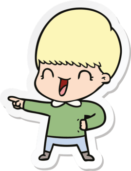 Aufkleber eines fröhlichen Cartoon-Jungen png