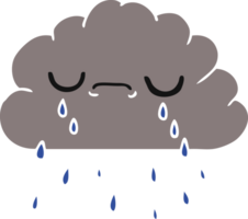 Hand gezeichnet Karikatur von süß Weinen Wolke png